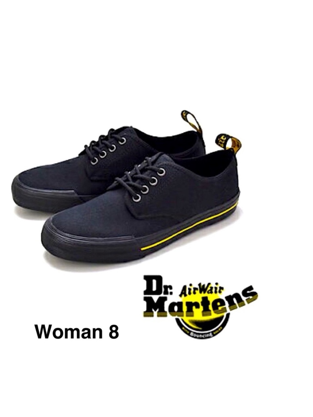 Dr. Martens PRESSLER CANVAS shoe black Woman 8 /Men 7 ⭐️⭐️⭐️⭐️
